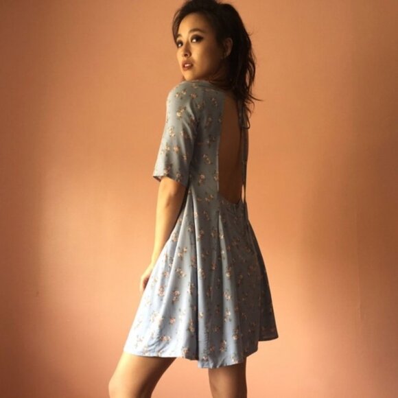 Christy Dawn Blue Floral Mini Dress - Picture 2 of 7